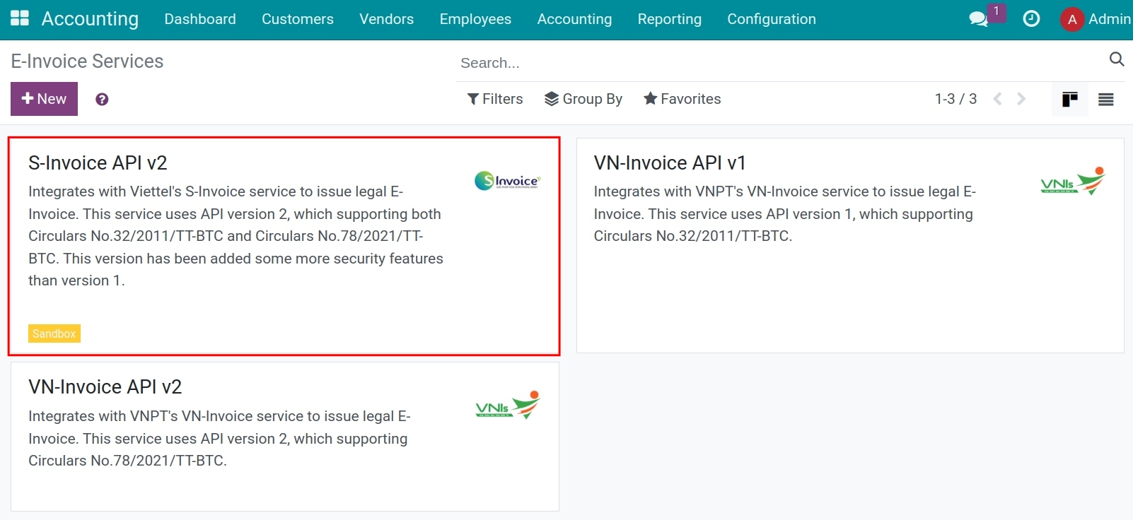 Enable S-Invoice service