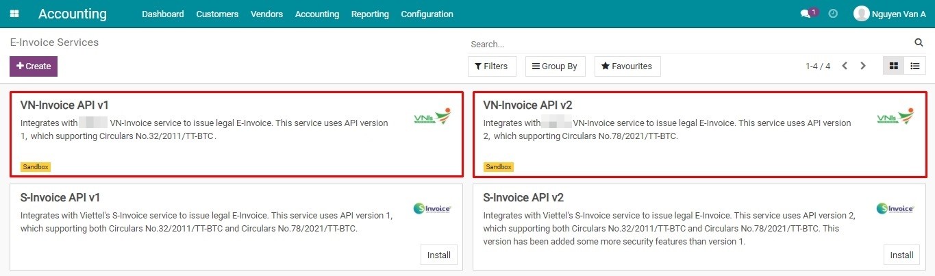 Enable VN-Invoice service
