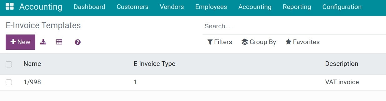 E-invoice template
