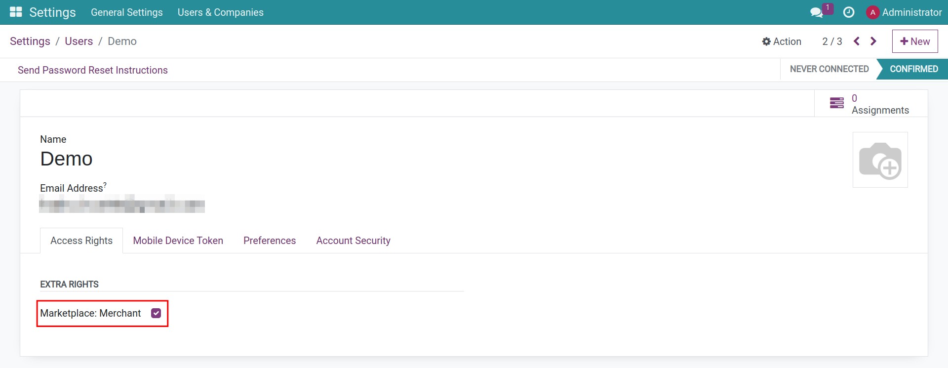 Merchant access