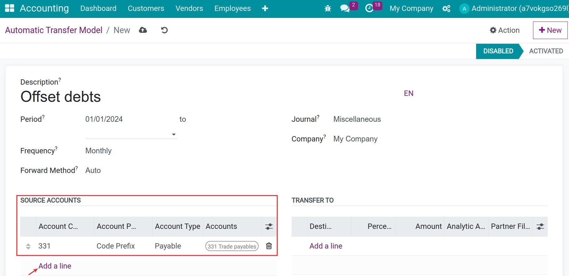 Source account - Viindoo Accounting