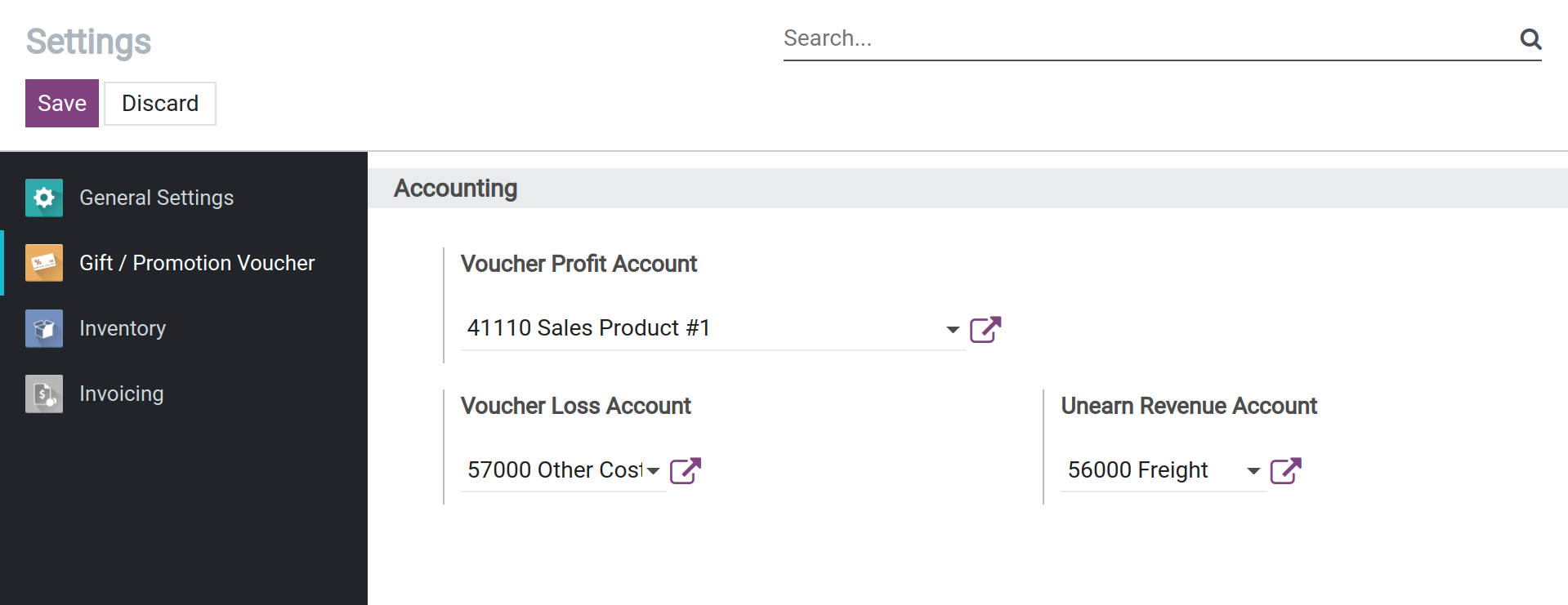 Accounting accounts