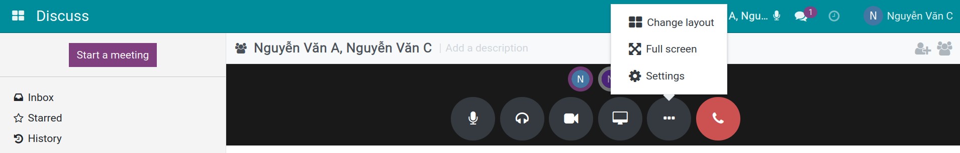 Online meeting features