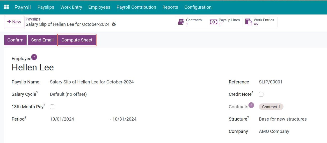 Compute Sheet Payslips