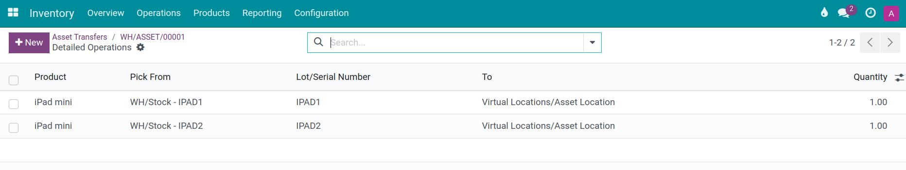 Validate the asset allocation in Viindoo