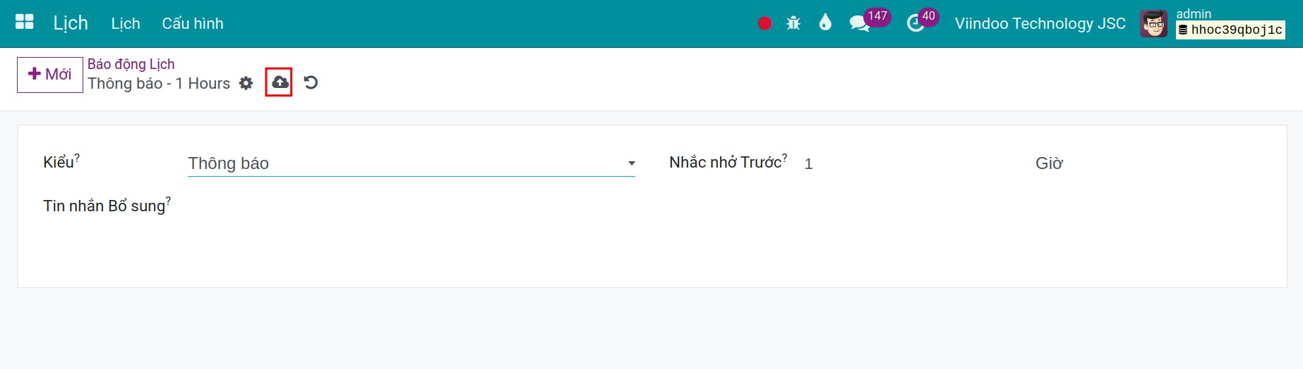 Thông báo nhắc nhở lịch