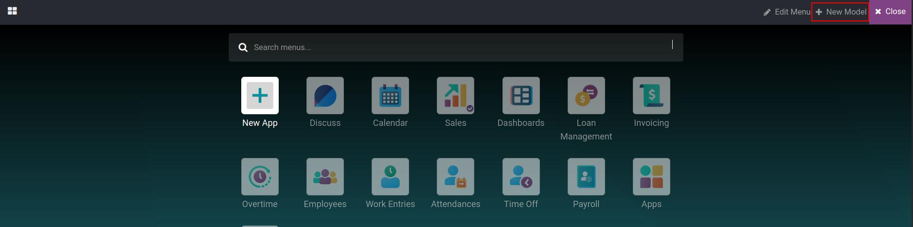 Tạo ứng dụng mới bằng Viindoo Customizer