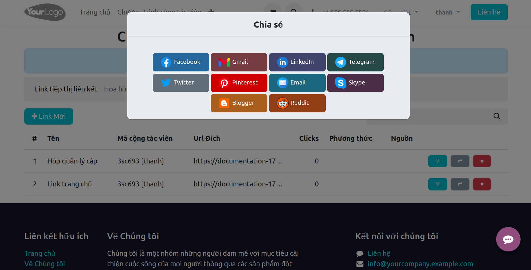 Chia sẻ affiliate link qua các nền tảng xã hội