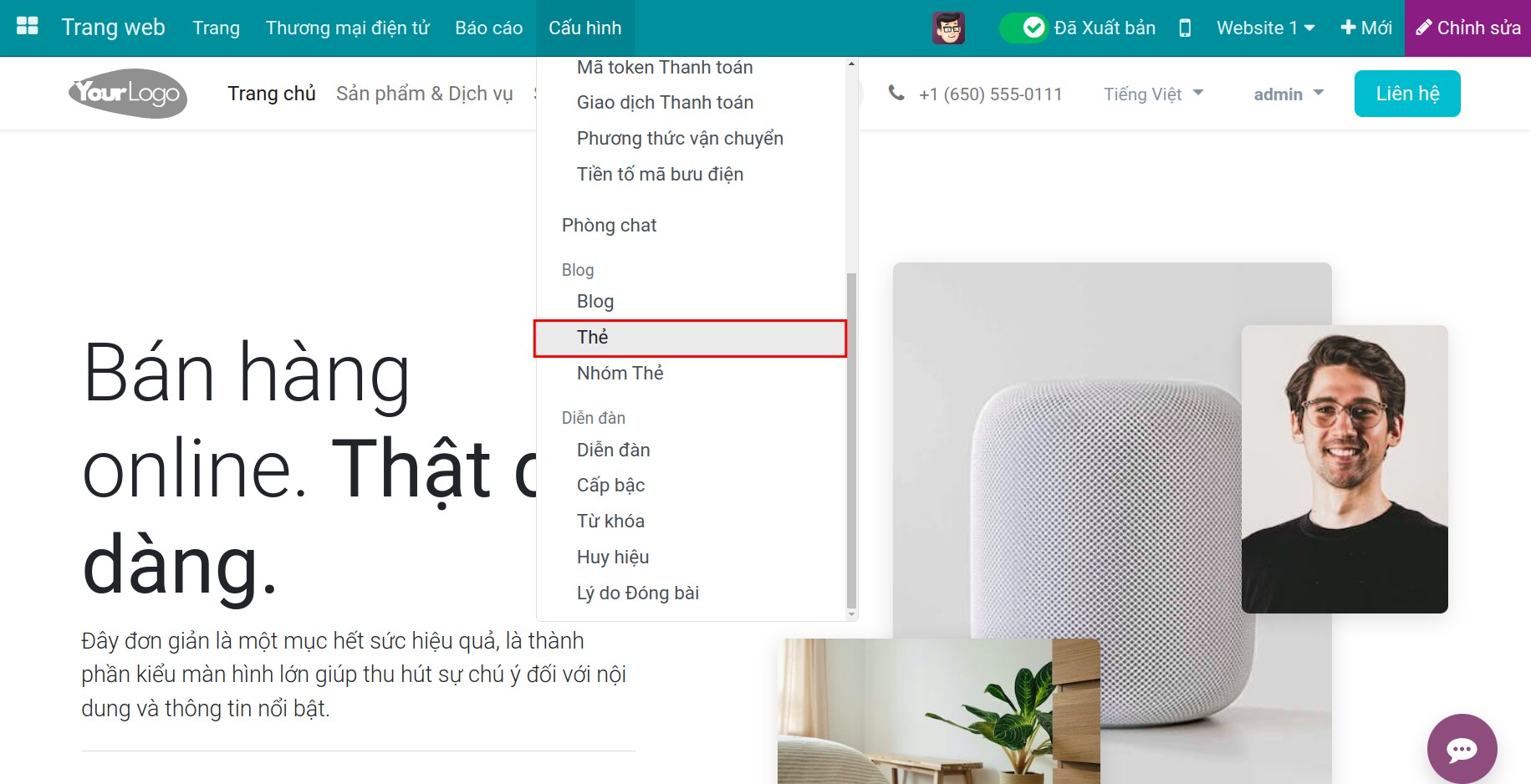 Tạo thẻ mới cho blog