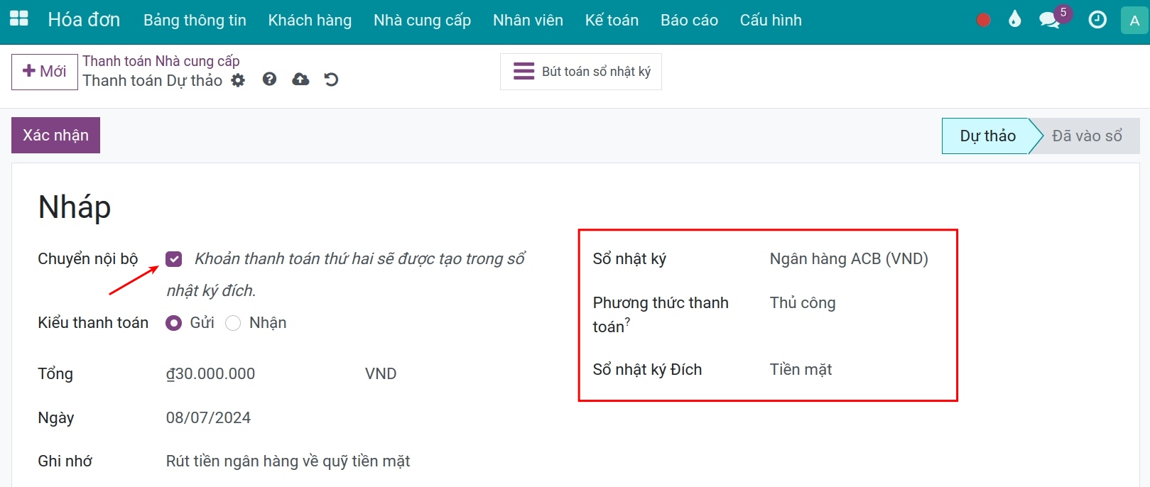Rút tiền ngân hàng