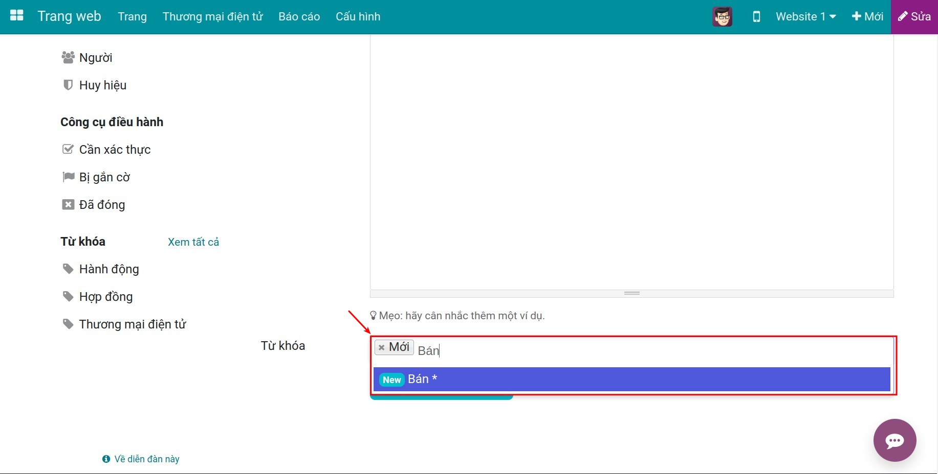 Sử dụng từ khóa.