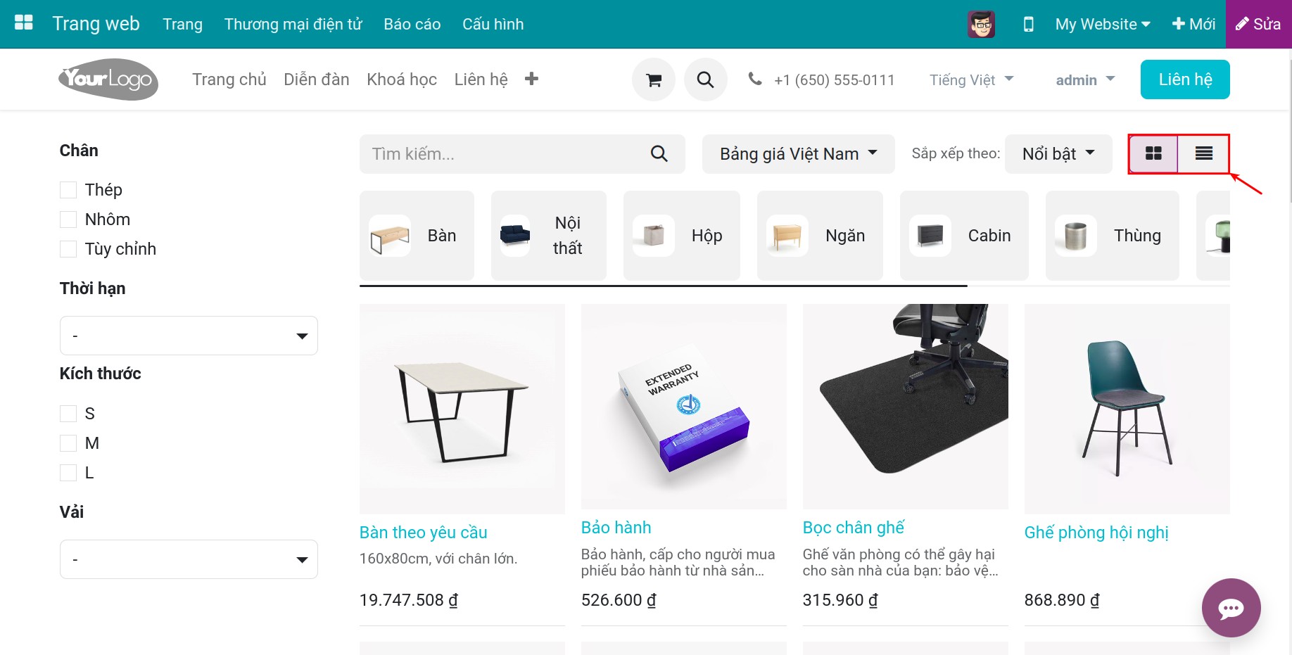 Nút lưới, danh sách