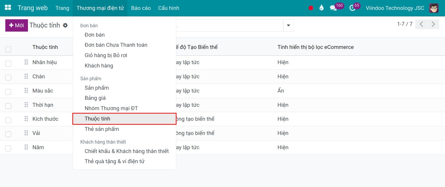 Tạo mới sản phẩm