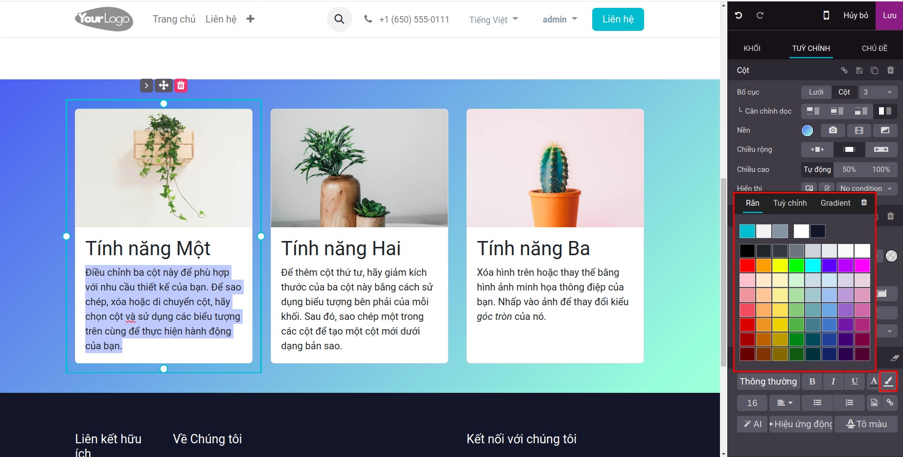 Chỉnh sửa màu nền của văn bản