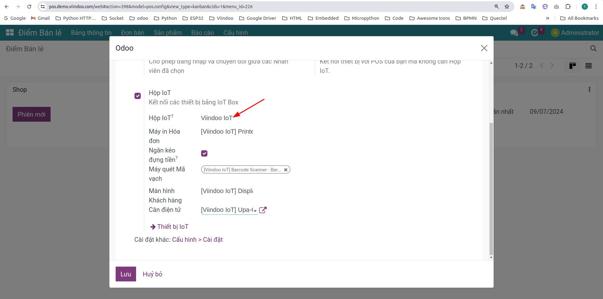 Chọn thiết bị sẽ sử dụng