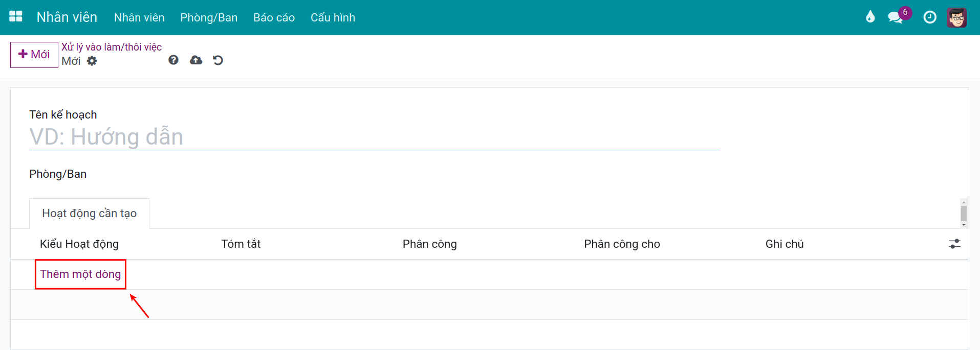 Chọn nhiều Kiểu kế hoạch hành động Viindoo
