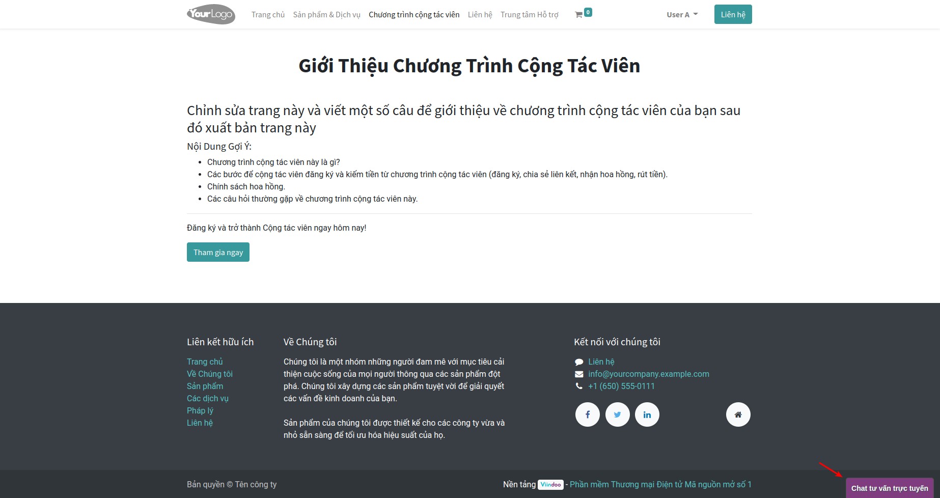 Truy cập chat trực tuyến