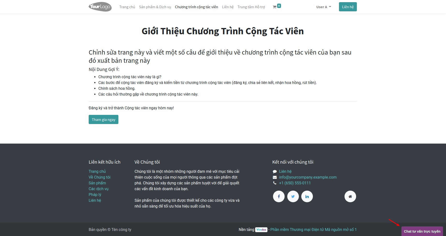 Truy cập chat trực tuyến