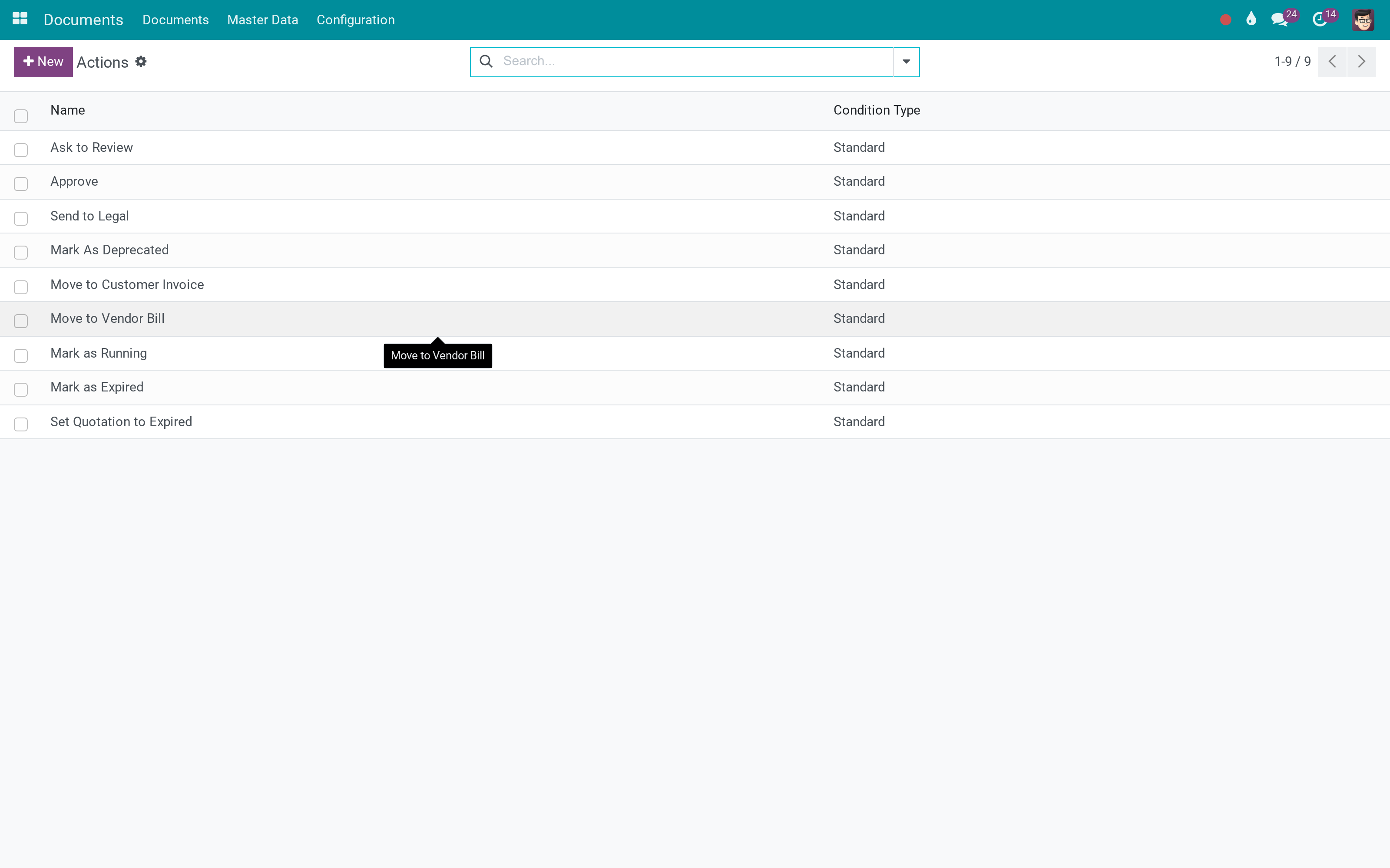 Document actions that run on what arrives