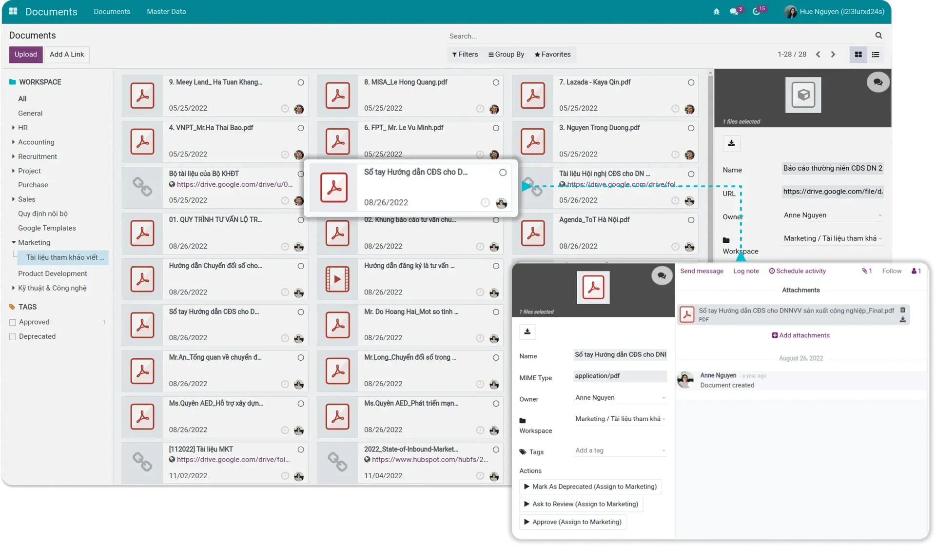 Quản lý tài liệu trong Odoo E-Office