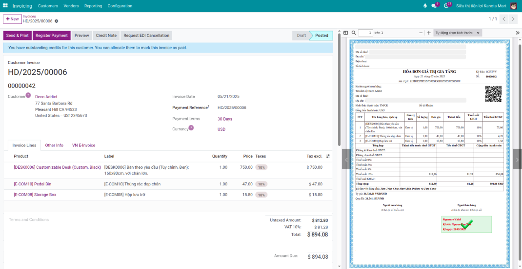 Viindoo E-Invoicing and Payment Solution