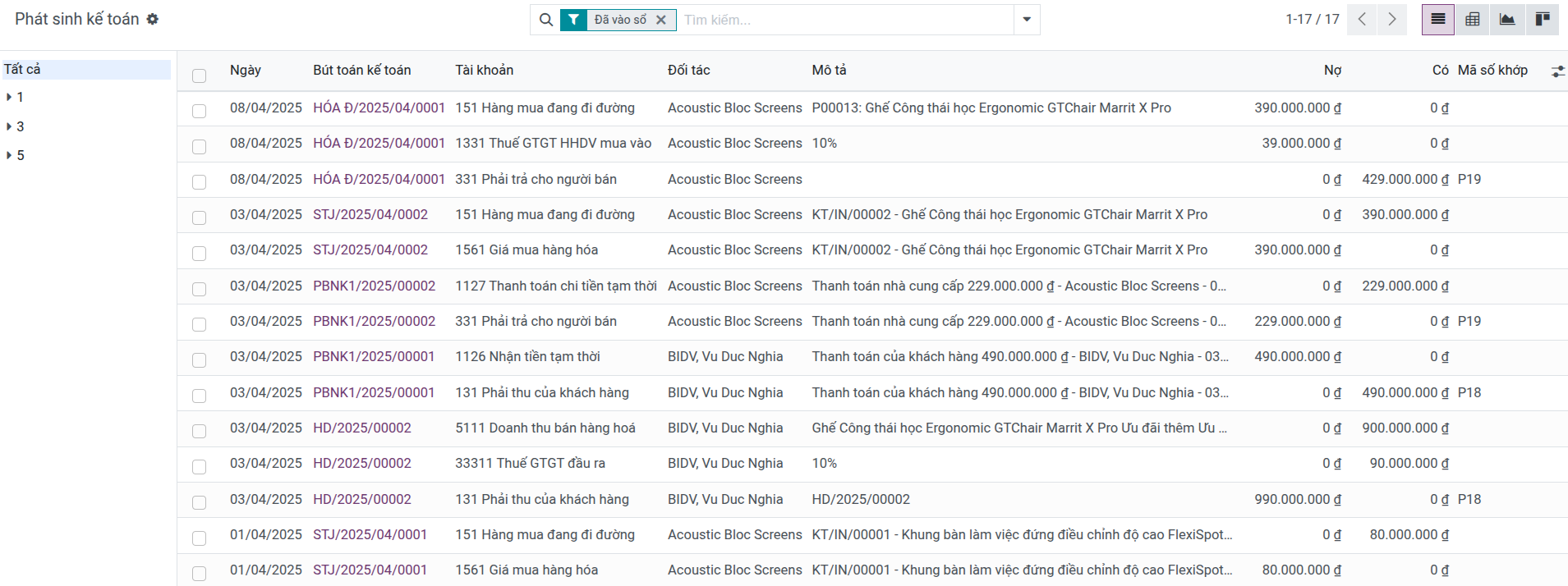 Viindoo Accounting - Phát sinh kế toán Viindoo Accounting - Phát sinh kế toán