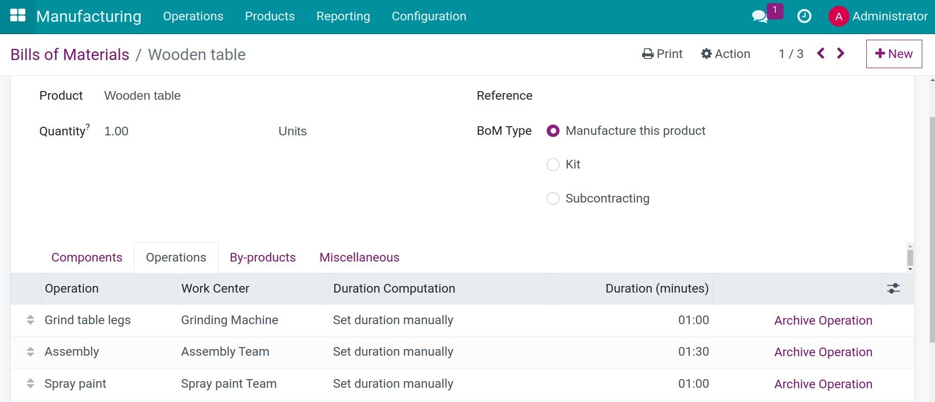 Bill of materials with operations in Viindoo Bill of materials with operations in Viindoo