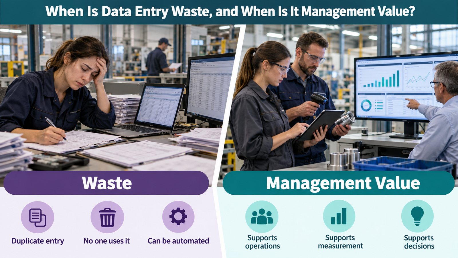 Data entry: waste or management value Data entry: waste or management value