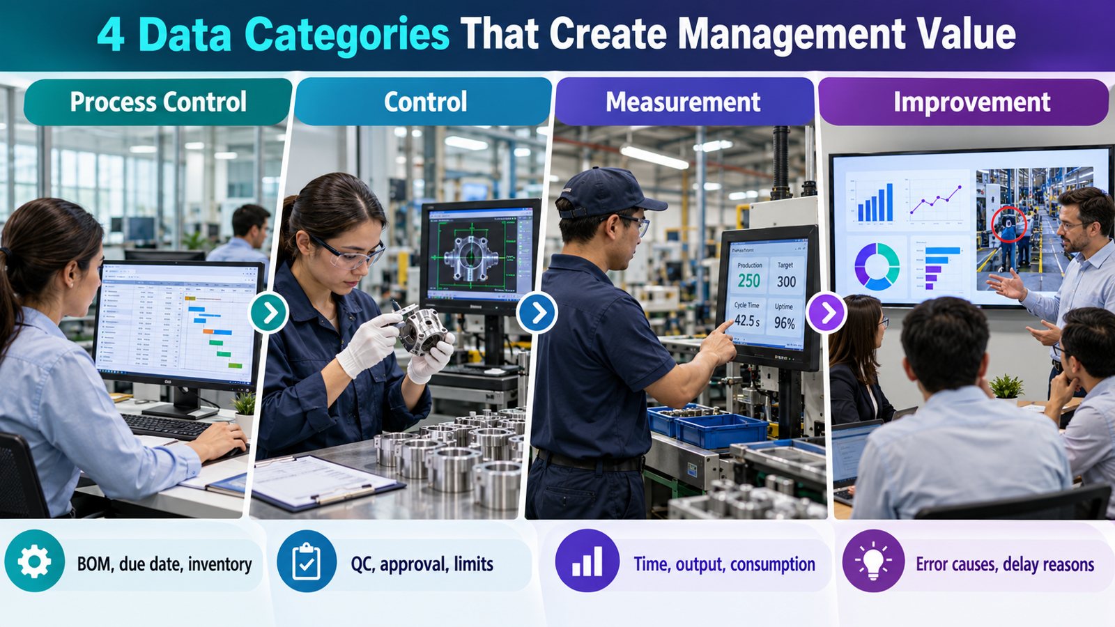 Four groups of data with management value Four groups of data with management value