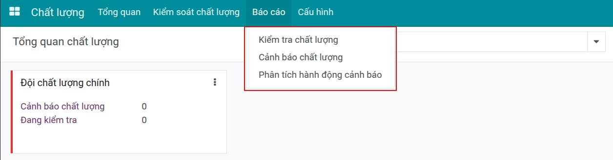 Báo cáo chất lượng trên Viindoo Báo cáo chất lượng trên Viindoo