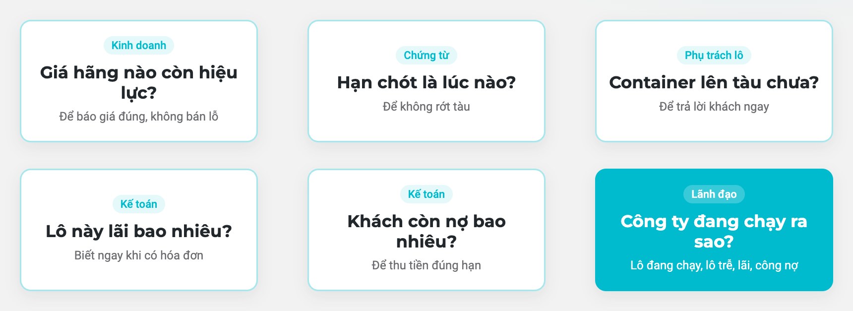Mỗi mắt xích cần một thông tin