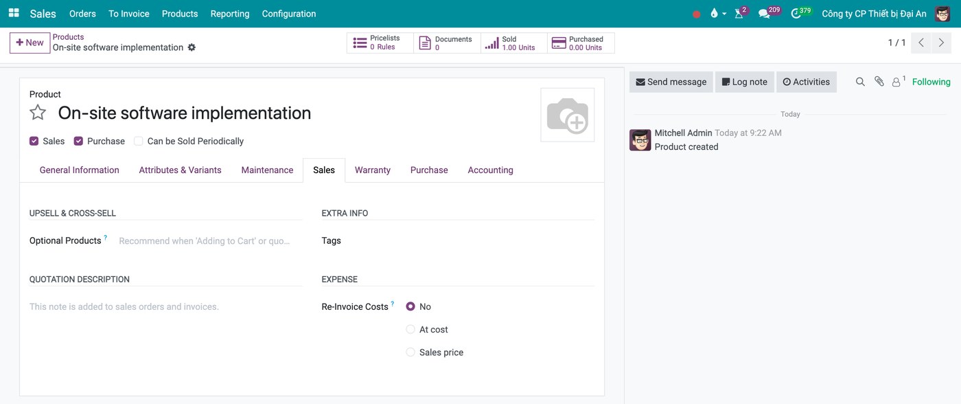 Create on Order on a Viindoo service product, the step a standalone task app cannot take