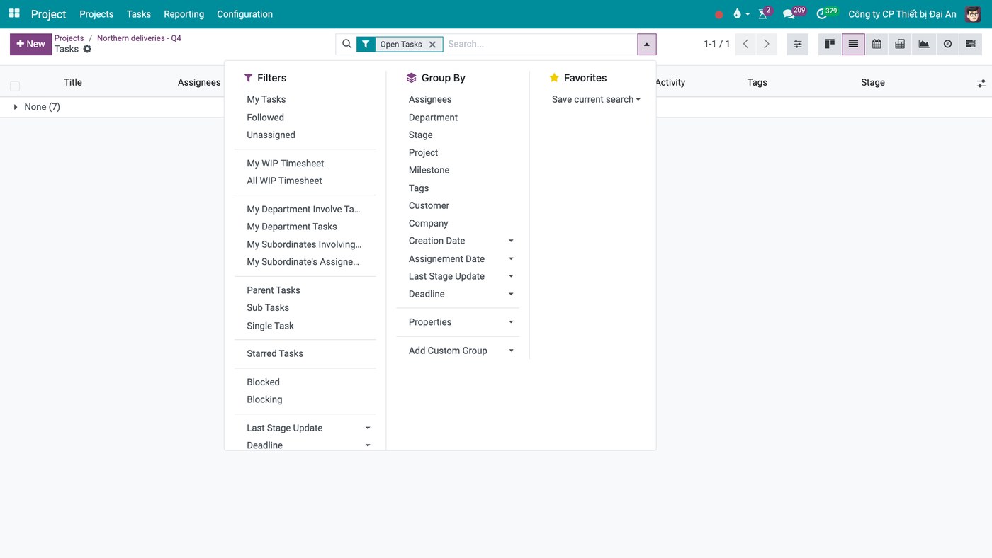 Blocked and Blocking filters listing every work handover that is stuck