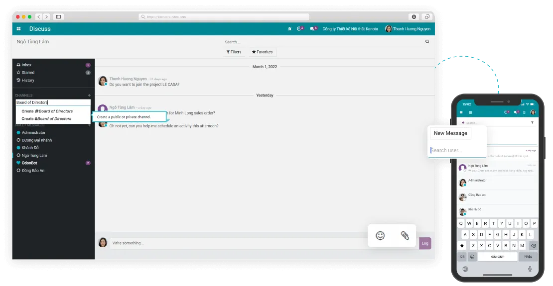 Business Social Network - Odoo E-Office