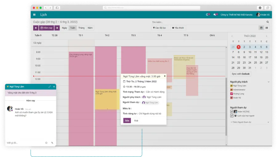Thiết lập nhanh chóng, kiểm soát mọi lịch hẹn - Phần mềm Lịch làm việc Viindoo Calendar