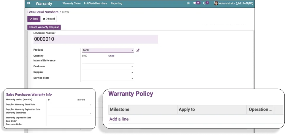 Synchronized, comprehensive Warranty management - Viindoo Warranty